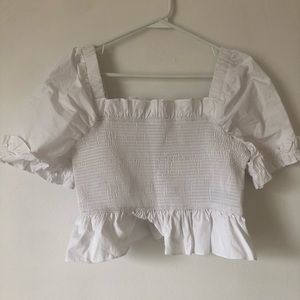 NWT English Factory Smocked Cotton Blouse in S